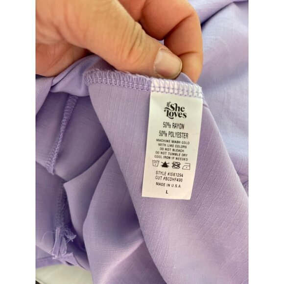 If She Loves Womens Skirt Size Large Purple Cargo Pockets Drawstring Waist USA - Picture 8 of 8